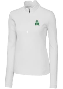 Cutter and Buck Marshall Thundering Herd Womens White Vault Traverse Qtr Zip
