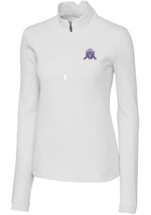 Cutter and Buck Northwestern Wildcats Womens White Vault Traverse Qtr Zip
