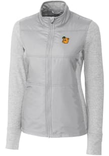 Cutter and Buck Baylor Bears Womens Grey Stealth Hybrid Quilted Medium Weight Jacket