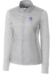 Cutter and Buck Fresno State Bulldogs Womens Grey Vault Stealth Medium Weight Jacket