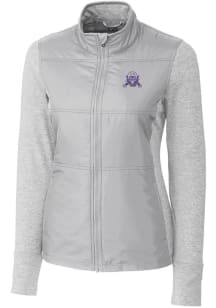 Cutter and Buck Northwestern Wildcats Womens Grey Vault Stealth Medium Weight Jacket