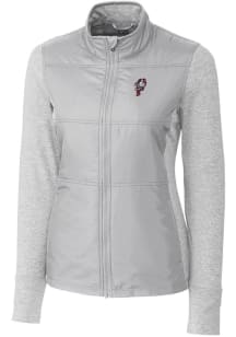 Cutter and Buck Ohio State Buckeyes Womens Grey Vault Stealth Hybrid Quilted Medium Weight Jacket