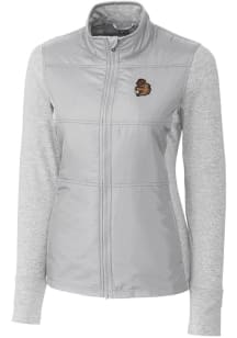Cutter and Buck Oregon State Beavers Womens Grey Vault Stealth Hybrid Quilted Medium Weight Jacket