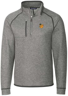Cutter and Buck Baylor Bears Mens Anthracite Mainsail Sweater Big and Tall Qtr Zip