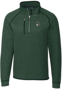 Cutter and Buck Michigan State Spartans Mens Green Mainsail Sweater Big and Tall Qtr Zip