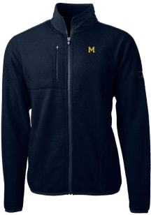 Cutter and Buck Michigan Wolverines Mens Blue Cascade Eco Sherpa Big and Tall Light Weight Jacket