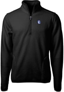 Cutter and Buck Fresno State Bulldogs Mens Black Cascade Eco Sherpa Big and Tall Qtr Zip
