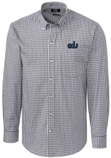 Cutter and Buck Old Dominion Monarchs Mens Charcoal Easy Care Stretch Gingham Big and Tall Dress S..