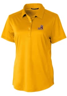 Cutter and Buck Arizona State Sun Devils Womens Gold Prospect Textured Short Sleeve Polo Shirt