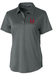 Cutter and Buck Utah Utes Womens Anthracite Vault Prospect Textured Short Sleeve Polo Shirt