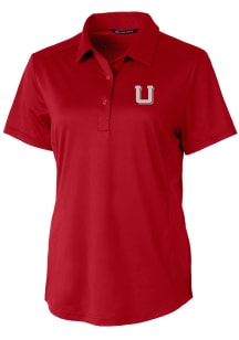 Cutter and Buck Utah Utes Womens Red Vault Prospect Textured Short Sleeve Polo Shirt