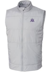 Cutter and Buck Northwestern Wildcats Mens Grey Stealth Hybrid Quilted Sleeveless Jacket