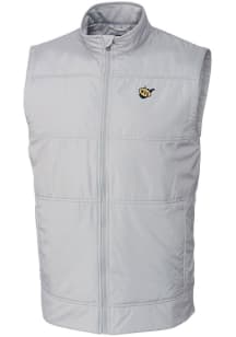 Cutter and Buck West Virginia Mountaineers Mens Grey Stealth Hybrid Quilted Sleeveless Jacket