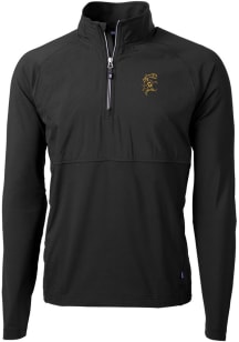 Cutter and Buck Grambling State Tigers Mens Black Vault Adapt Eco Hybrid Long Sleeve Qtr Zip Pullo..