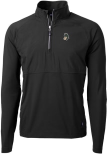 Cutter and Buck Michigan State Spartans Mens Black Vault Adapt Eco Hybrid Long Sleeve Qtr Zip Pull..