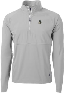 Cutter and Buck Michigan State Spartans Mens Grey Vault Adapt Eco Hybrid Long Sleeve Qtr Zip Pullo..