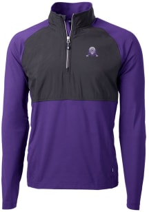 Cutter and Buck Northwestern Wildcats Mens Purple Adapt Eco Knit Long Sleeve Qtr Zip Pullover