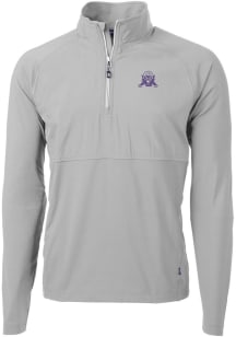 Cutter and Buck Northwestern Wildcats Mens Grey Vault Adapt Eco Hybrid Long Sleeve Qtr Zip Pullove..