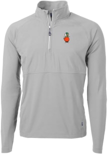 Cutter and Buck UCF Knights Mens Grey Adapt Eco Hybrid Long Sleeve Qtr Zip Pullover