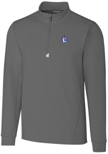 Cutter and Buck Fresno State Bulldogs Mens Grey Vault Traverse Long Sleeve Qtr Zip Pullover