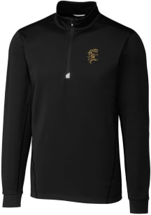 Cutter and Buck Grambling State Tigers Mens Black Traverse Stretch Long Sleeve Qtr Zip Pullover