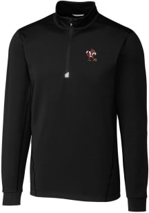Cutter and Buck Louisville Cardinals Mens Black Traverse Stretch Long Sleeve Qtr Zip Pullover
