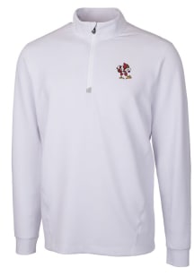Cutter and Buck Louisville Cardinals Mens White Vault Traverse Long Sleeve Qtr Zip Pullover