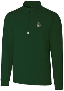 Cutter and Buck Michigan State Spartans Mens Green Vault Traverse Long Sleeve Qtr Zip Pullover