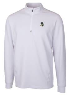Cutter and Buck Michigan State Spartans Mens White Vault Traverse Long Sleeve Qtr Zip Pullover