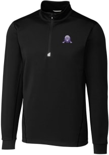 Cutter and Buck Northwestern Wildcats Mens Black Vault Traverse Long Sleeve Qtr Zip Pullover