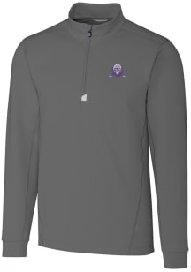Cutter and Buck Northwestern Wildcats Mens Grey Vault Traverse Long Sleeve Qtr Zip Pullover