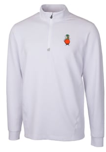 Cutter and Buck UCF Knights Mens White Vault Traverse Long Sleeve Qtr Zip Pullover