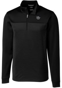 Cutter and Buck Cincinnati Bearcats Mens Black Vault Traverse Stripe Long Sleeve Qtr Zip Pullover