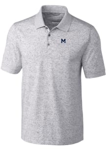 Cutter and Buck Michigan Wolverines Mens Grey Vault Advantage Space Dye Short Sleeve Polo