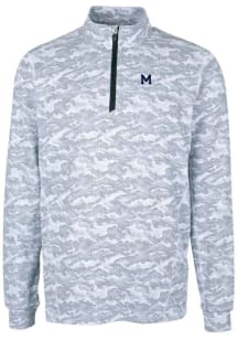 Cutter and Buck Michigan Wolverines Mens Charcoal Vault Traverse Camo Long Sleeve Qtr Zip Pullover