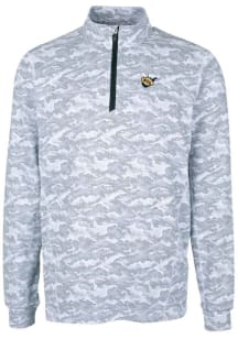 Cutter and Buck West Virginia Mountaineers Mens Charcoal Vault Traverse Camo Long Sleeve Qtr Zip P..