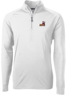 Cutter and Buck Arizona State Sun Devils Mens White Mascot Adapt Eco Knit Long Sleeve Qtr Zip Pull..