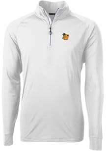 Cutter and Buck Baylor Bears Mens White Vault Adapt Eco Knit Long Sleeve Qtr Zip Pullover