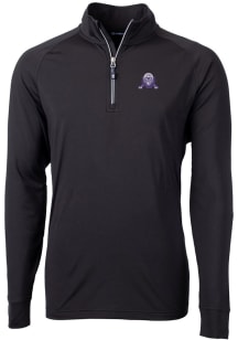 Cutter and Buck Northwestern Wildcats Mens Black Vault Adapt Eco Knit Long Sleeve Qtr Zip Pullover