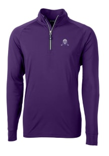 Cutter and Buck Northwestern Wildcats Mens Purple Adapt Eco Knit Long Sleeve Qtr Zip Pullover