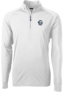Cutter and Buck Penn State Nittany Lions Mens White Vault Adapt Eco Knit Long Sleeve Qtr Zip Pullo..