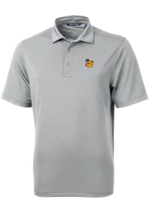 Cutter and Buck Baylor Bears Mens Grey Vault Virtue Eco Pique Short Sleeve Polo