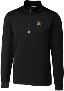 Cutter and Buck East Carolina Pirates Mens Black Traverse Stretch Big and Tall Qtr Zip
