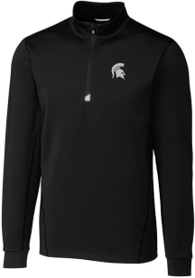 Cutter and Buck Michigan State Spartans Mens Black Traverse Stretch Big and Tall Qtr Zip