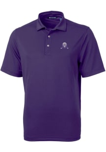 Cutter and Buck Northwestern Wildcats Mens Purple Vault Virtue Eco Pique Short Sleeve Polo
