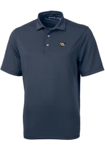 Cutter and Buck West Virginia Mountaineers Mens Navy Blue Vault Virtue Eco Pique Short Sleeve Polo