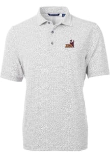 Cutter and Buck Arizona State Sun Devils Mens Grey Mascot Virtue Eco Pique Botanical Short Sleeve..