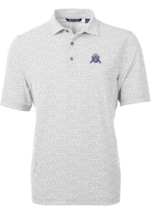 Cutter and Buck Northwestern Wildcats Mens Grey Vault Virtue Eco Pique Botanical Short Sleeve Polo