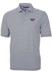 Cutter and Buck Auburn Tigers Mens Navy Blue Vault Virtue Eco Pique Stripe Short Sleeve Polo