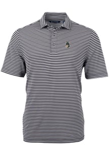 Cutter and Buck Michigan State Spartans Mens Black Vault Virtue Eco Pique Stripe Short Sleeve Polo
